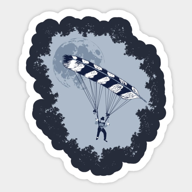 Moonlight flight Sticker by MoreCowbell